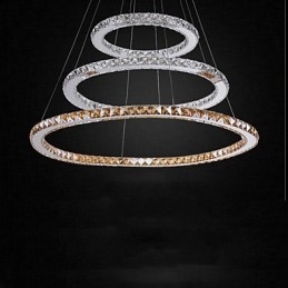Κρεμαστά φωτιστικά Amber and Clear K9 Crystal Φωτιστικά Πολυέλαιος Φωτισμός με 3 Δαχτυλίδι