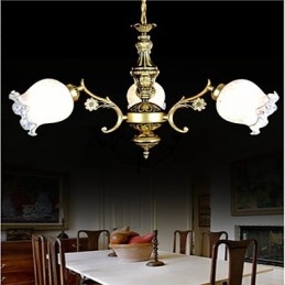 Χάλκινος πολυέλαιος Three Lights European Retro Classic