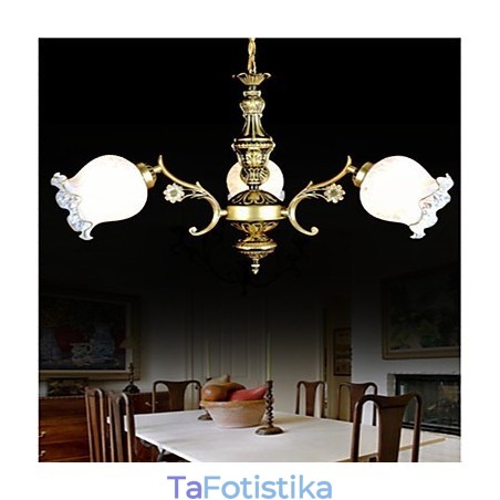 Χάλκινος πολυέλαιος Three Lights European Retro Classic Χάλκινος πολυέλαιος Three Lights European Retro Classic