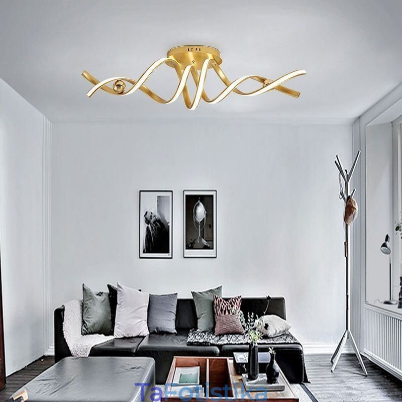 Μοντέρνο Flush Mount Φωτιστικό Οροφής Art Spiral από αλουμίνιο
