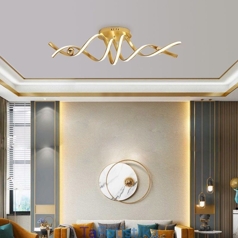 Μοντέρνο Flush Mount Φωτιστικό Οροφής Art Spiral από αλουμίνιο