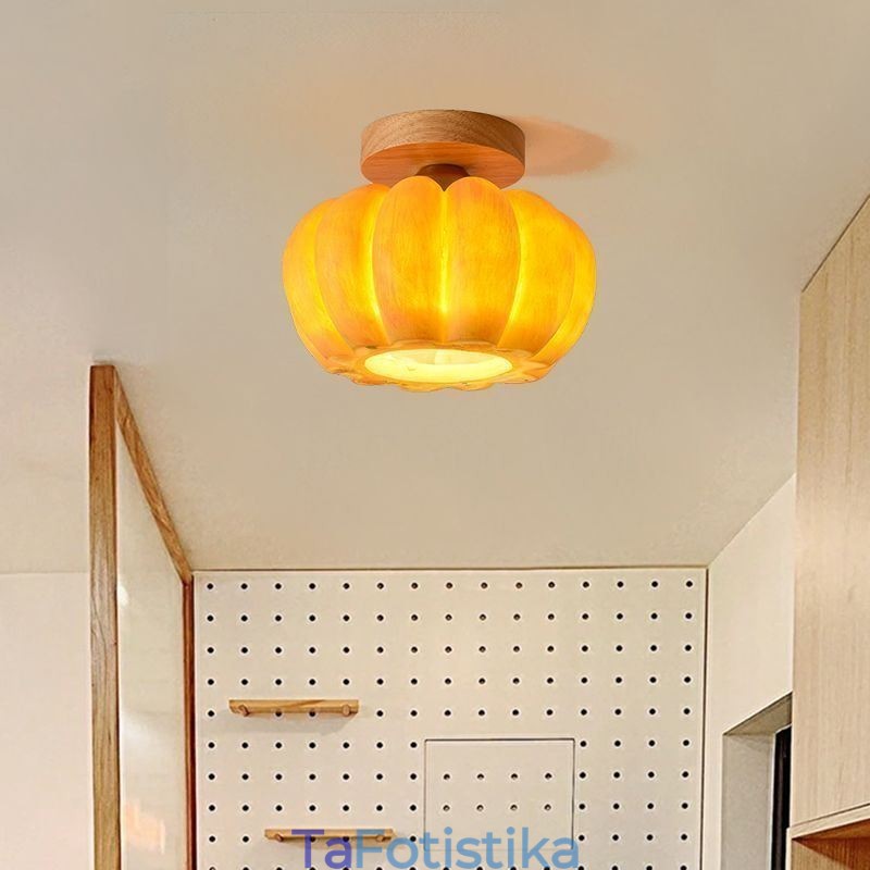 Ιαπωνικά ρετρό φώτα οροφής μονόκεφαλα Pumpkin Flush Mount