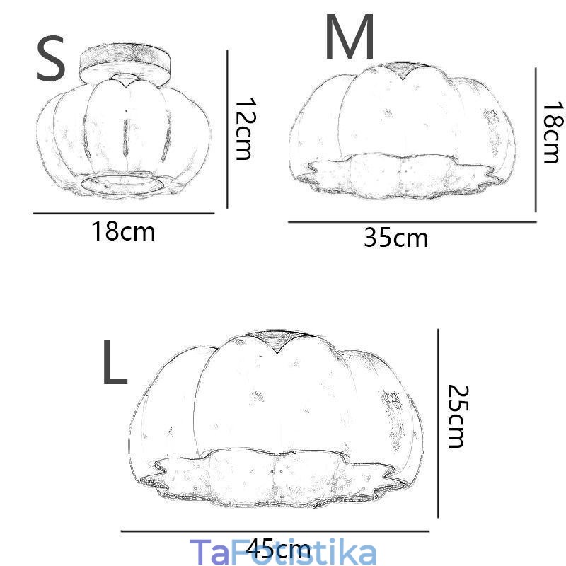 Ιαπωνικά ρετρό φώτα οροφής μονόκεφαλα Pumpkin Flush Mount