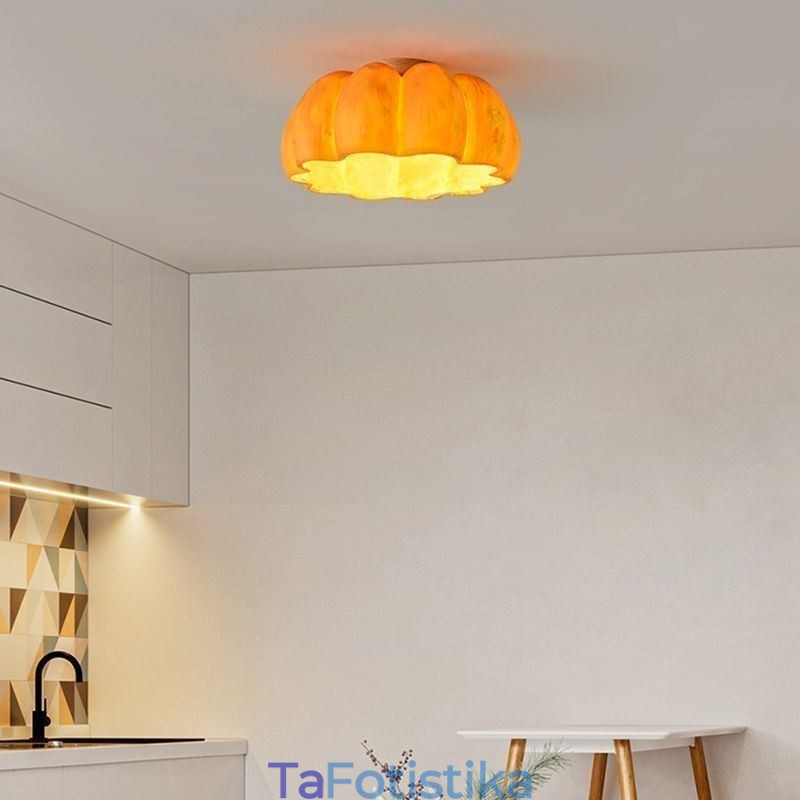 Ιαπωνικά ρετρό φώτα οροφής μονόκεφαλα Pumpkin Flush Mount