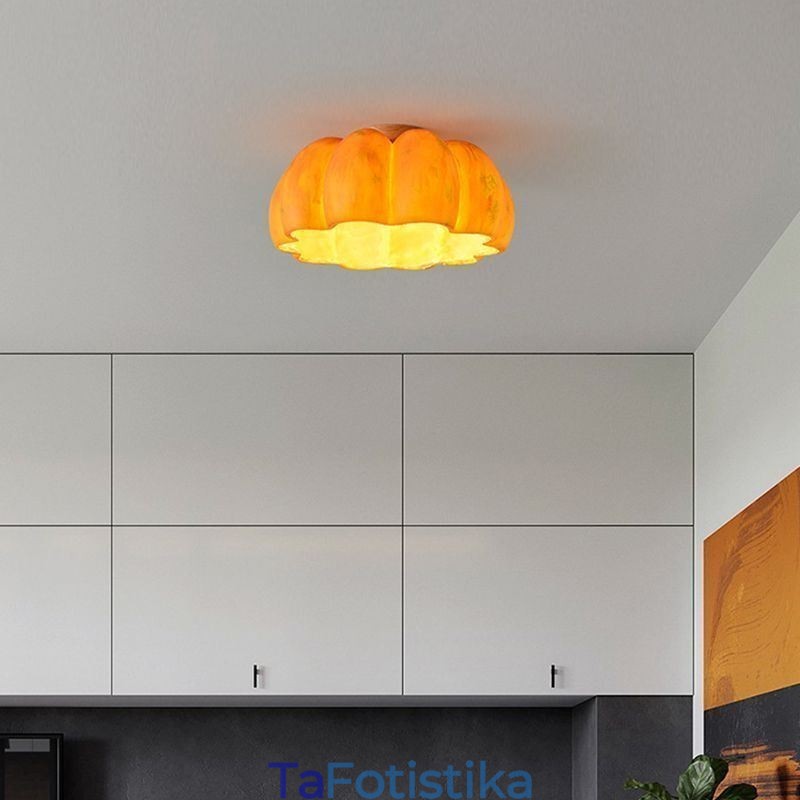 Ιαπωνικά ρετρό φώτα οροφής μονόκεφαλα Pumpkin Flush Mount