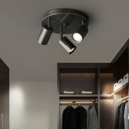 Μοντέρνο Flush Mount Golden Black Flush Mount με 3 φώτα Copper Art Home Lighting