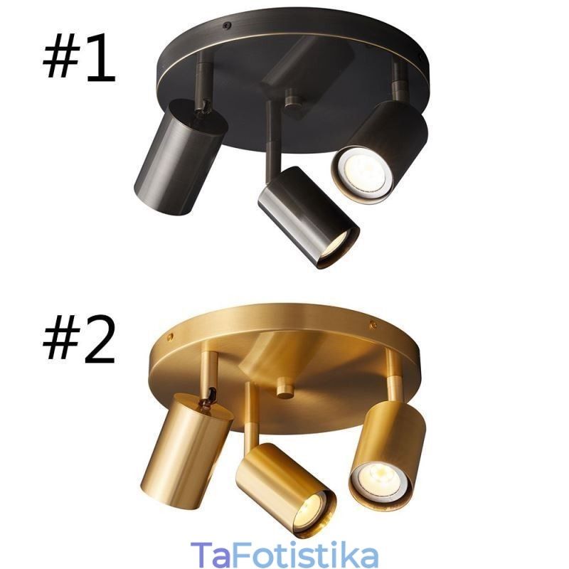 Μοντέρνο Flush Mount Golden Black Flush Mount με 3 φώτα Copper Art Home Lighting