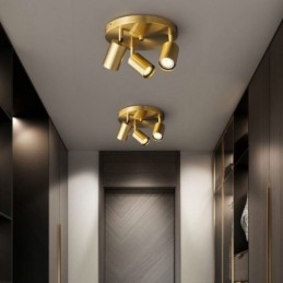 Μοντέρνο Flush Mount Golden Black Flush Mount με 3 φώτα Copper Art Home Lighting