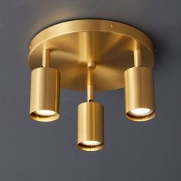 Μοντέρνο Flush Mount Golden Black Flush Mount με 3 φώτα Copper Art Home Lighting
