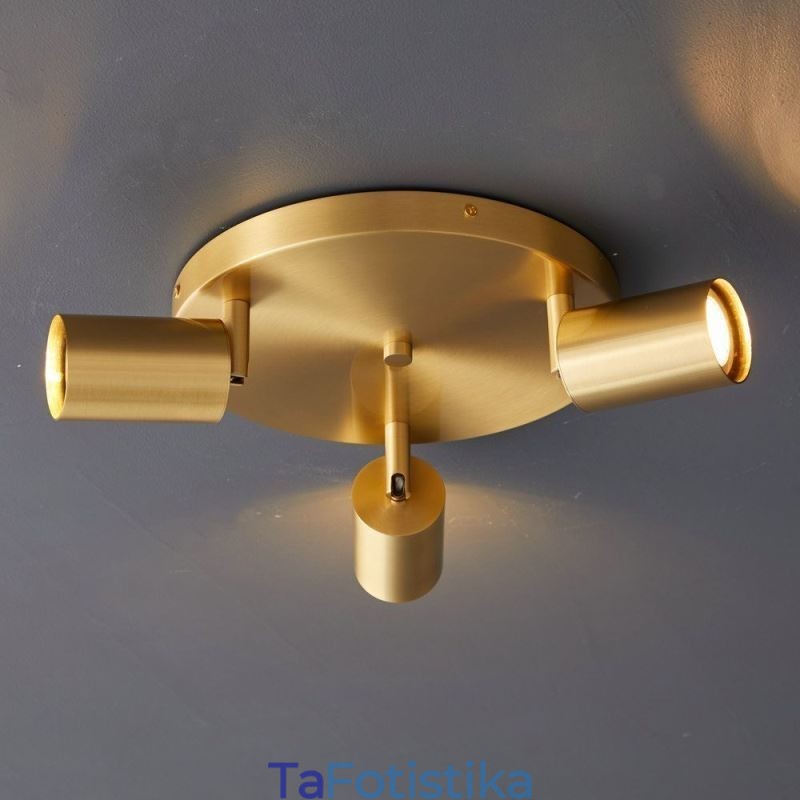 Μοντέρνο Flush Mount Golden Black Flush Mount με 3 φώτα Copper Art Home Lighting