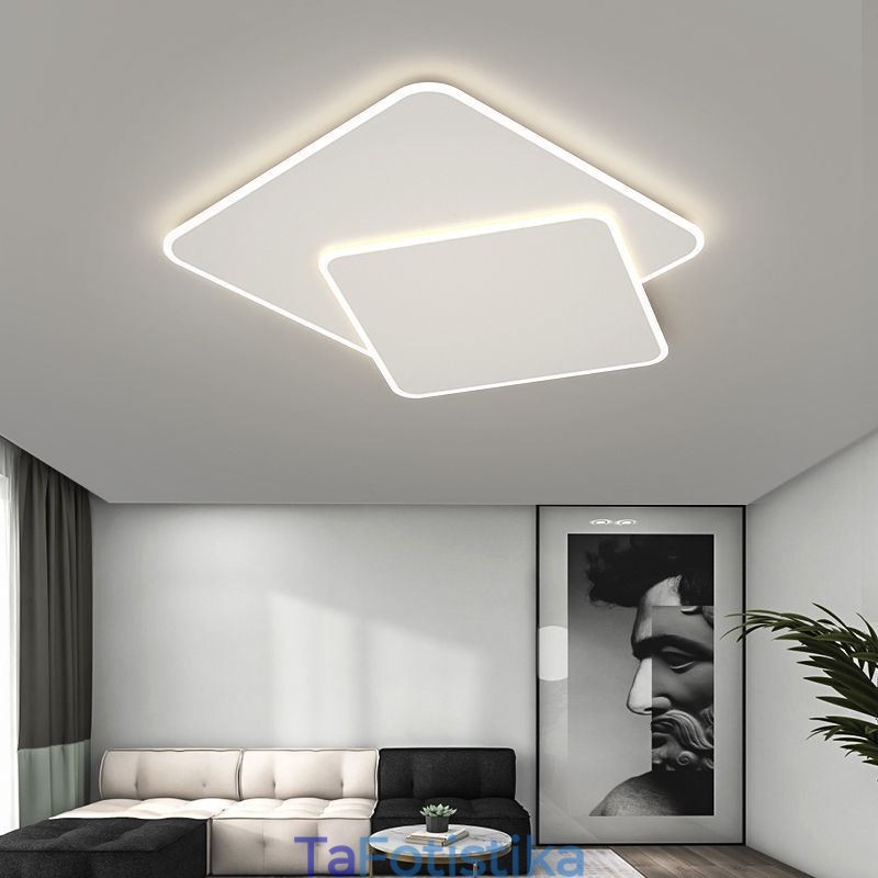 Μοντέρνο Flush Mount γεωμετρικό τετράγωνο φωτιστικό οροφής