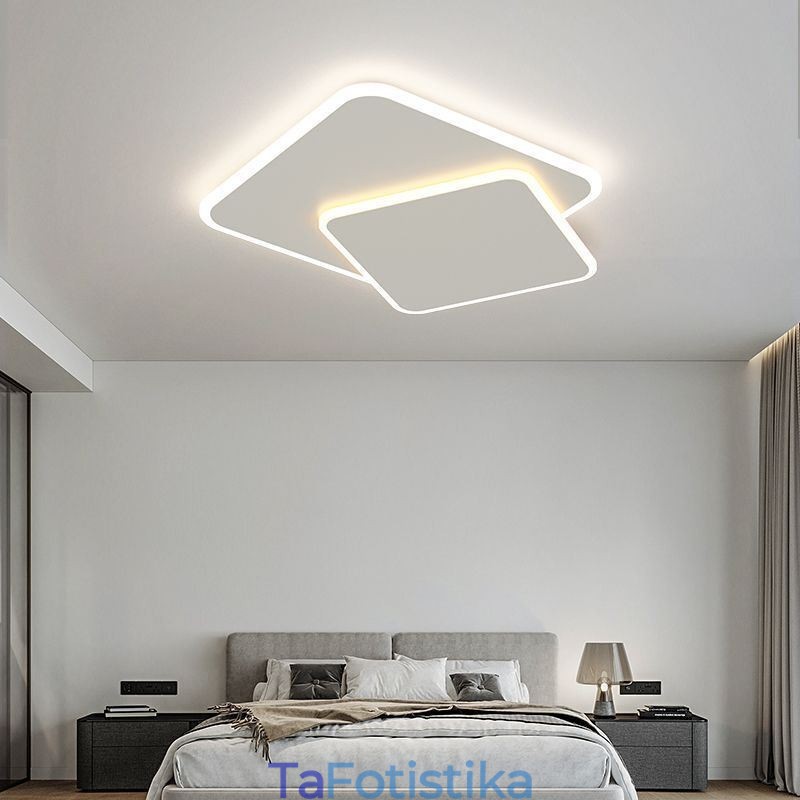 Μοντέρνο Flush Mount γεωμετρικό τετράγωνο φωτιστικό οροφής