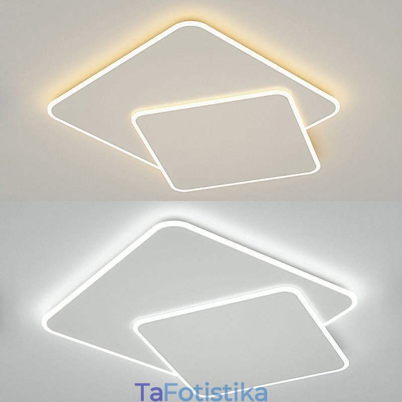 Μοντέρνο Flush Mount γεωμετρικό τετράγωνο φωτιστικό οροφής