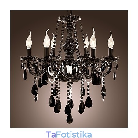 Chandelier Black Crystal Modern 6 Lights Chandelier Black Crystal Modern 6 Lights