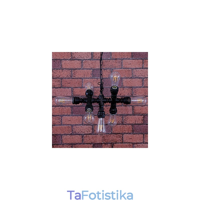 Μεταλλικός πολυέλαιος Vintage ζωγραφικής
