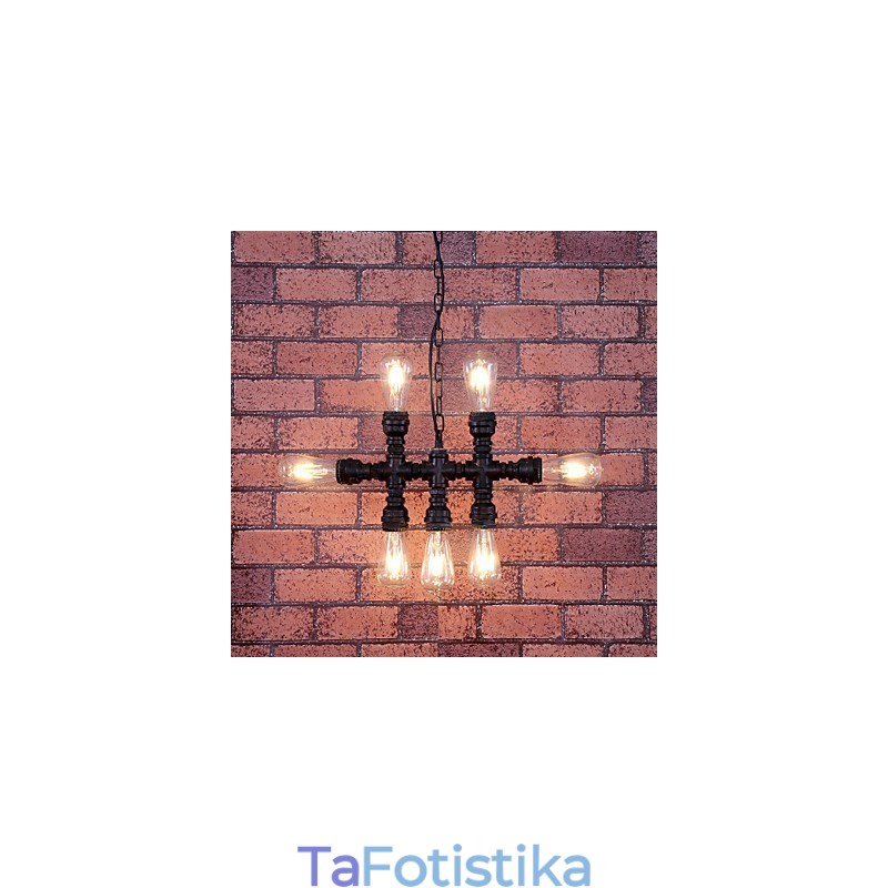 Μεταλλικός πολυέλαιος Vintage ζωγραφικής