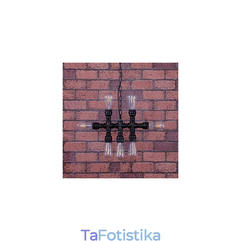 Μεταλλικός πολυέλαιος Vintage ζωγραφικής