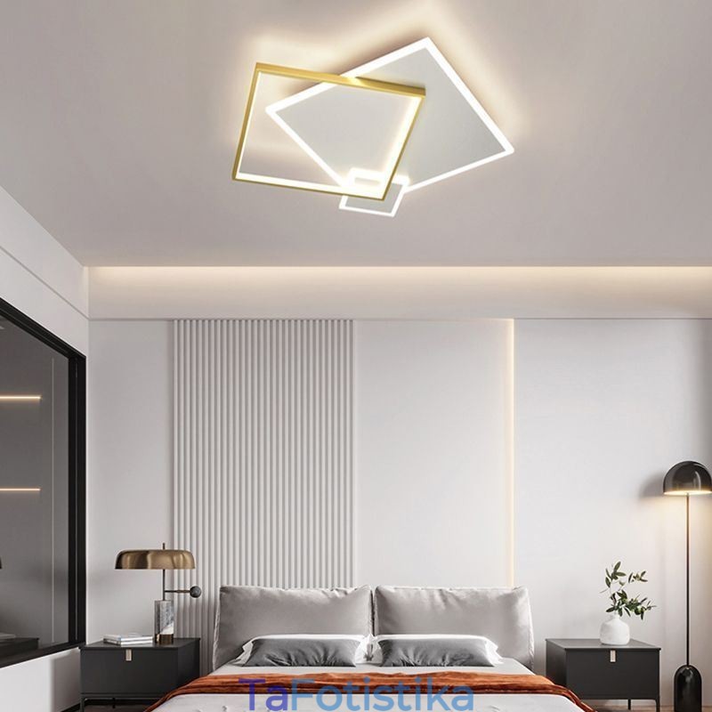 Μοντέρνο Φωτιστικό Οροφής Γεωμετρικό τετράγωνο φωτιστικό οροφής