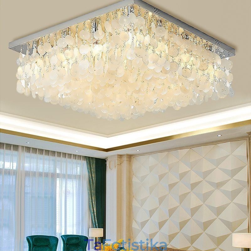 Μοντέρνος πολυέλαιος οροφής Flush Mount με λευκό κέλυφος