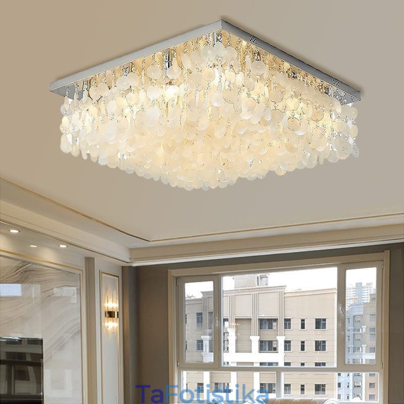 Μοντέρνος πολυέλαιος οροφής Flush Mount με λευκό κέλυφος