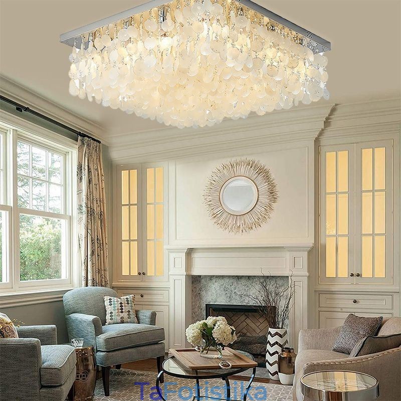 Μοντέρνος πολυέλαιος οροφής Flush Mount με λευκό κέλυφος