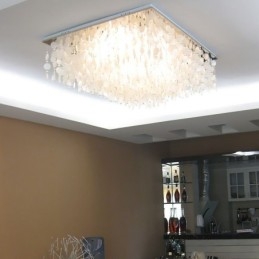 Μοντέρνος πολυέλαιος οροφής Flush Mount με λευκό κέλυφος