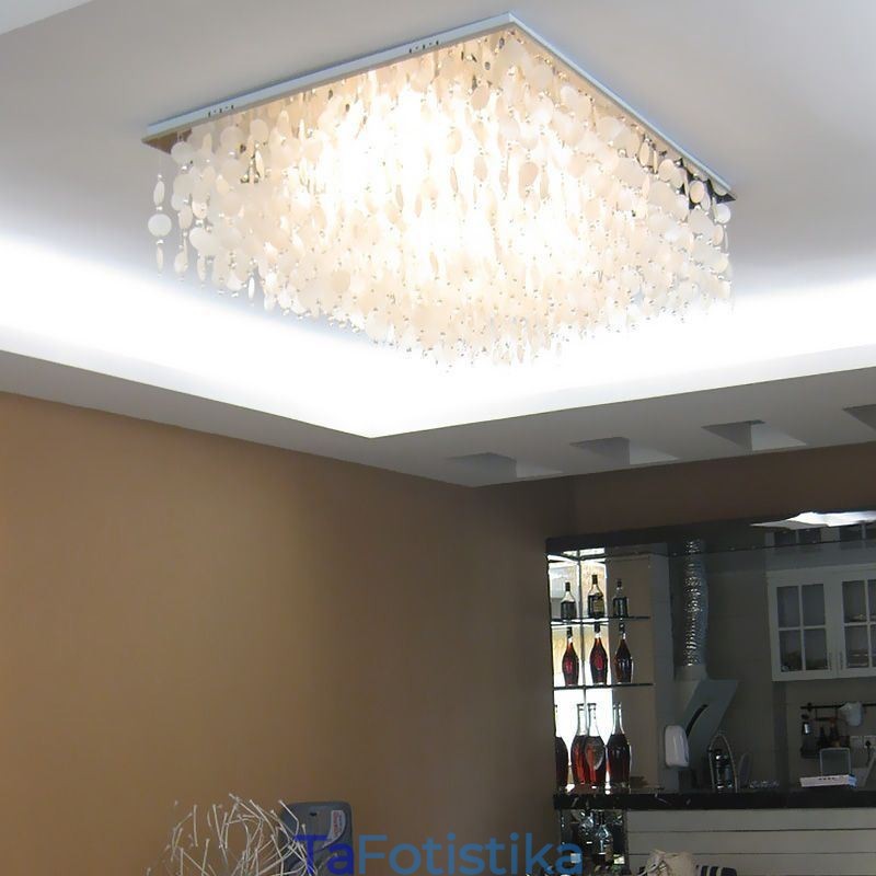 Μοντέρνος πολυέλαιος οροφής Flush Mount με λευκό κέλυφος