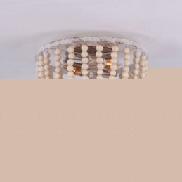 Φωτιστικό κυψελοειδούς βάσης 3 με ξύλινο χτύπημα σε αγροικία με χάντρες
