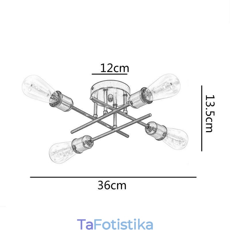 Φωτιστικό οροφής Flush Mount 4 Φωτιστικό Πρίζα