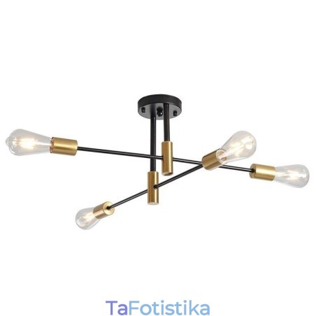 Φωτιστικό οροφής 4 φώτα Μαύρο Sputnik Πολυέλαιος Mid Century Semi Flush Mount Light Φωτιστικό οροφής 4 φώτα Μαύρο Sputnik Πολυέλαιος Mid Century Semi Flush Mount Light