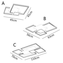 Μοντέρνο Golden Flush Mount γεωμετρικό φωτιστικό οροφής 2 επιπέδων