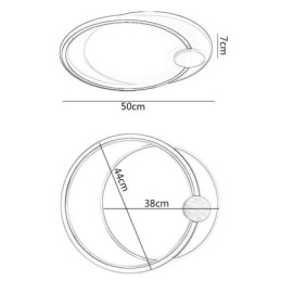 Μοντέρνο Flush Mount Acrylic 2 Rings φωτιστικό οροφής