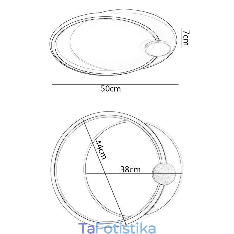Μοντέρνο Flush Mount Acrylic 2 Rings φωτιστικό οροφής