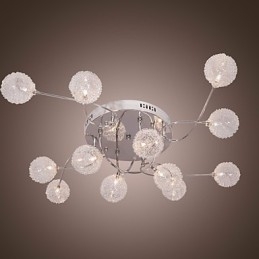 G4 12 light Iron Flush Mount Light με σκιές αλουμινίου