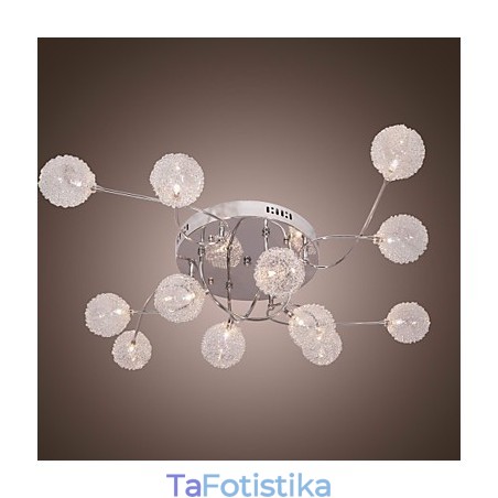 G4 12 light Iron Flush Mount Light με σκιές αλουμινίου G4 12 light Iron Flush Mount Light με σκιές αλουμινίου