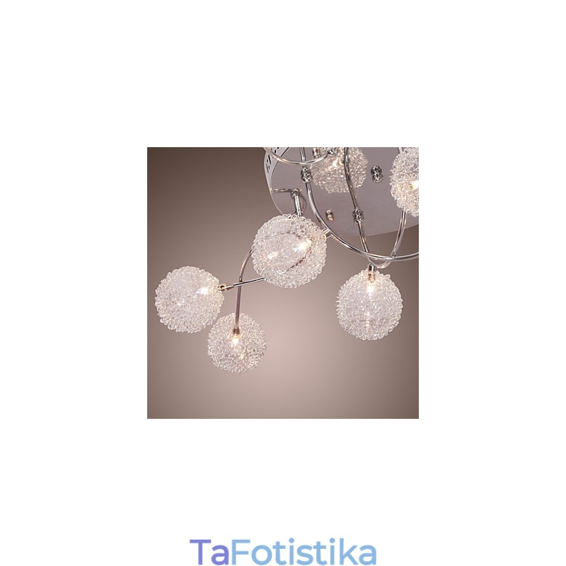 G4 12 light Iron Flush Mount Light με σκιές αλουμινίου