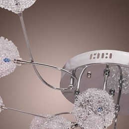 G4 12 light Iron Flush Mount Light με σκιές αλουμινίου