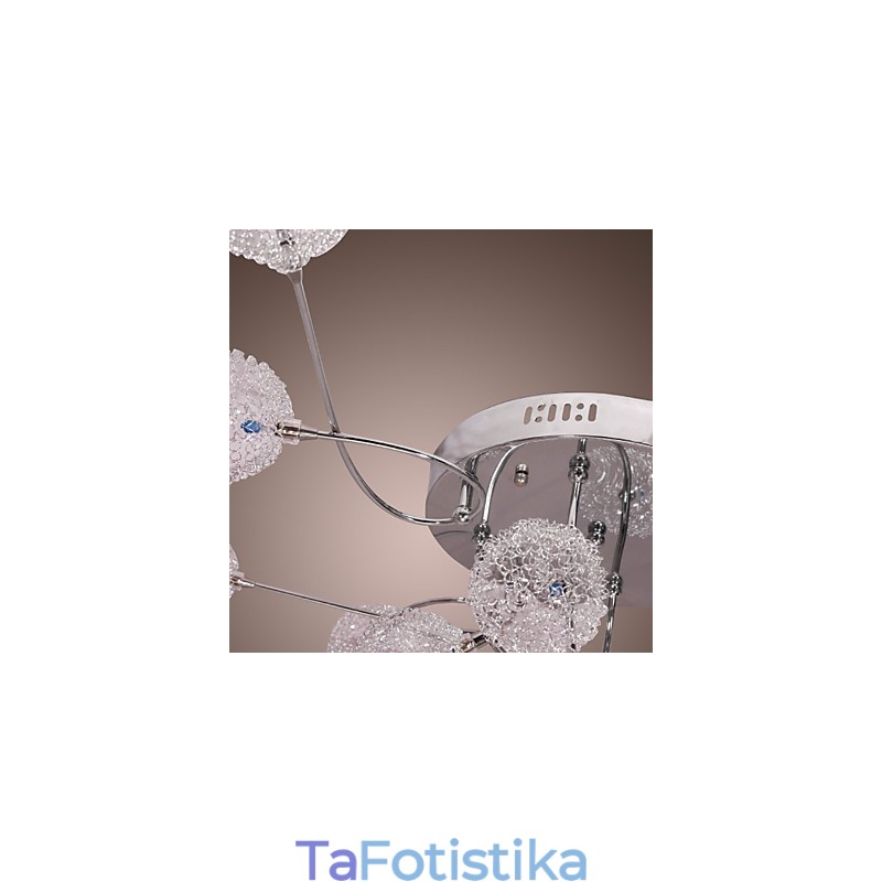 G4 12 light Iron Flush Mount Light με σκιές αλουμινίου