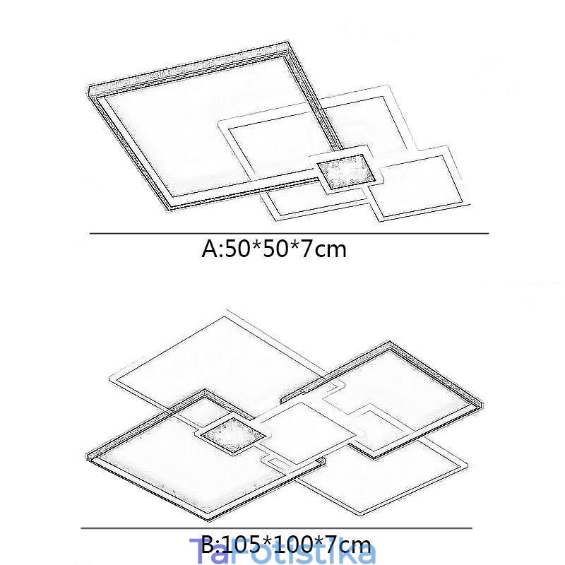 Φωτιστικό τετράγωνης οροφής Flush Mount