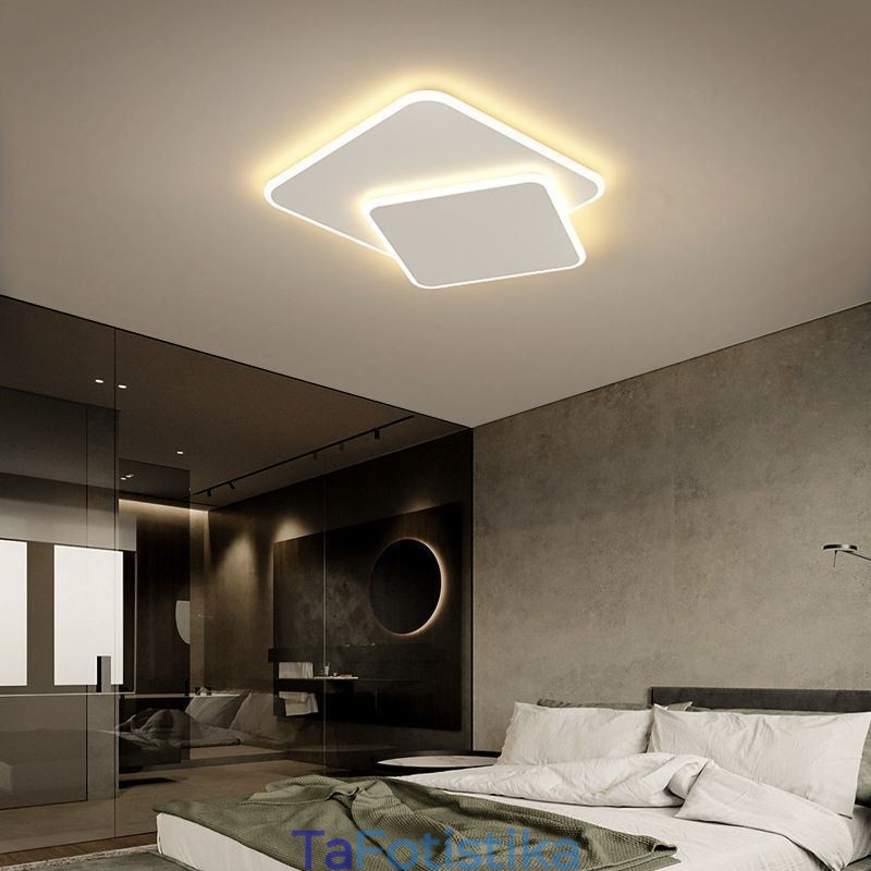 Διπλό τετράγωνο φωτιστικό οροφής Flush Mount