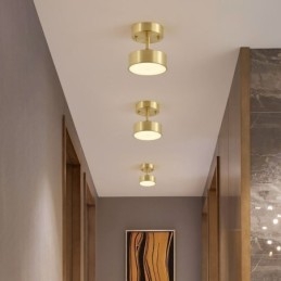 Χρυσό Χάλκινο Μίνι Στρογγυλό Φωτιστικό Οροφής