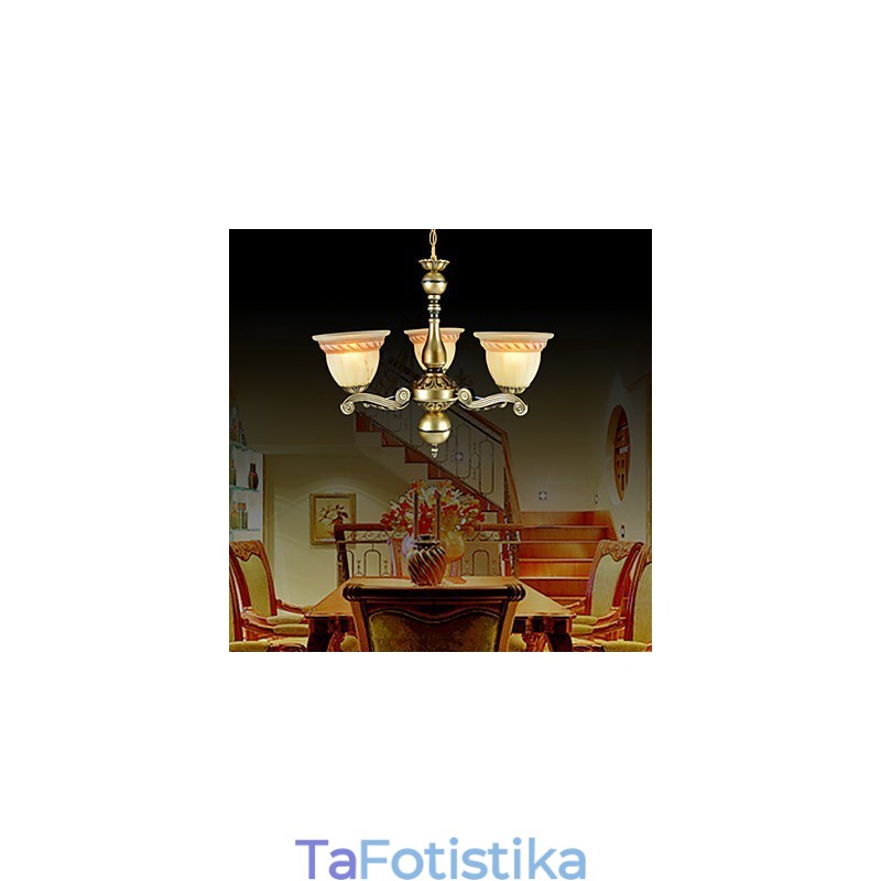 Πολυέλαιος Three Lights Bronze European Retro Classic