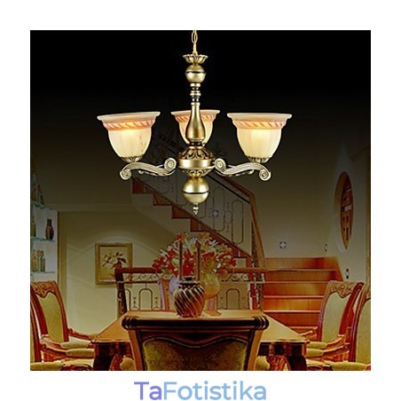 Πολυέλαιος Three Lights Bronze European Retro Classic Πολυέλαιος Three Lights Bronze European Retro Classic