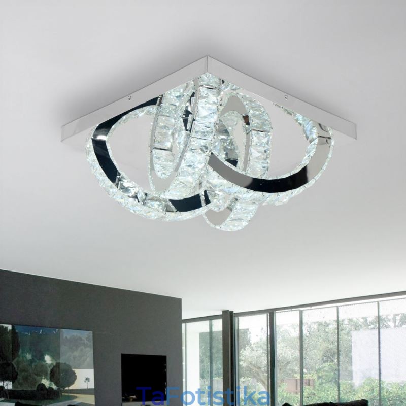 Κρυστάλλινο φωτιστικό οροφής Semi Ring Flush Mount
