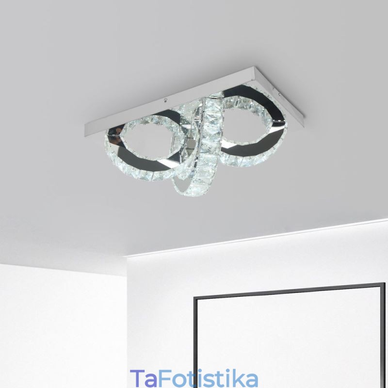 Κρυστάλλινο φωτιστικό οροφής Semi Ring Flush Mount