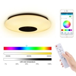 Χρωματιστό φωτιστικό οροφής Flush Mount με λειτουργία χρονισμού ηχείου μουσικής Bluetooth