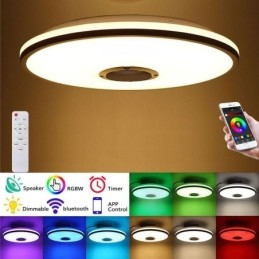 Χρωματιστό φωτιστικό οροφής Flush Mount με λειτουργία χρονισμού ηχείου μουσικής Bluetooth