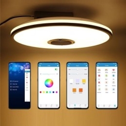 Χρωματιστό φωτιστικό οροφής Flush Mount με λειτουργία χρονισμού ηχείου μουσικής Bluetooth