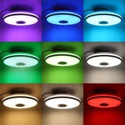 Χρωματιστό φωτιστικό οροφής Flush Mount με λειτουργία χρονισμού ηχείου μουσικής Bluetooth