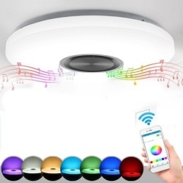 Διακοσμητική λάμπα Flush Mount Λάμπα ηχείων Bluetooth Music Remote Control APP